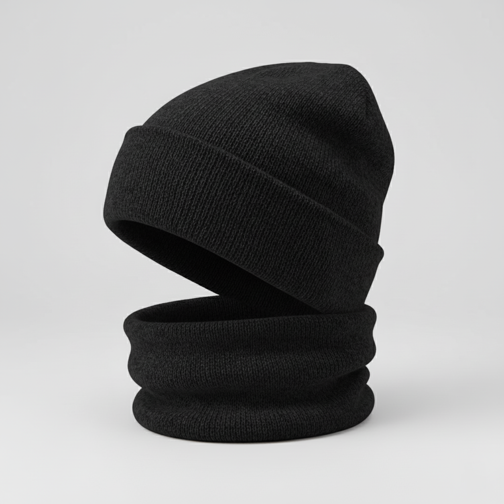 Adult Beanie and Neck Warmer Set – Polyester Fleece, One Size
