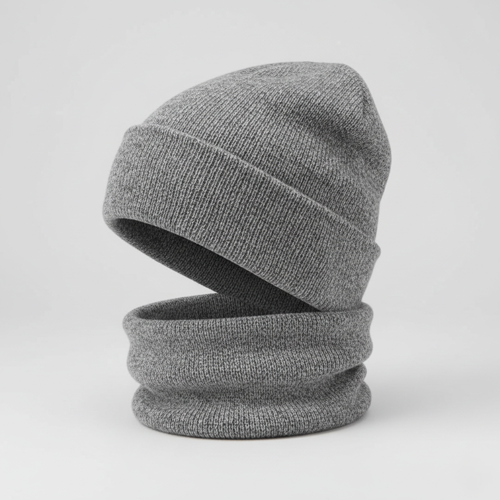 Adult Beanie and Neck Warmer Set – Polyester Fleece, One Size