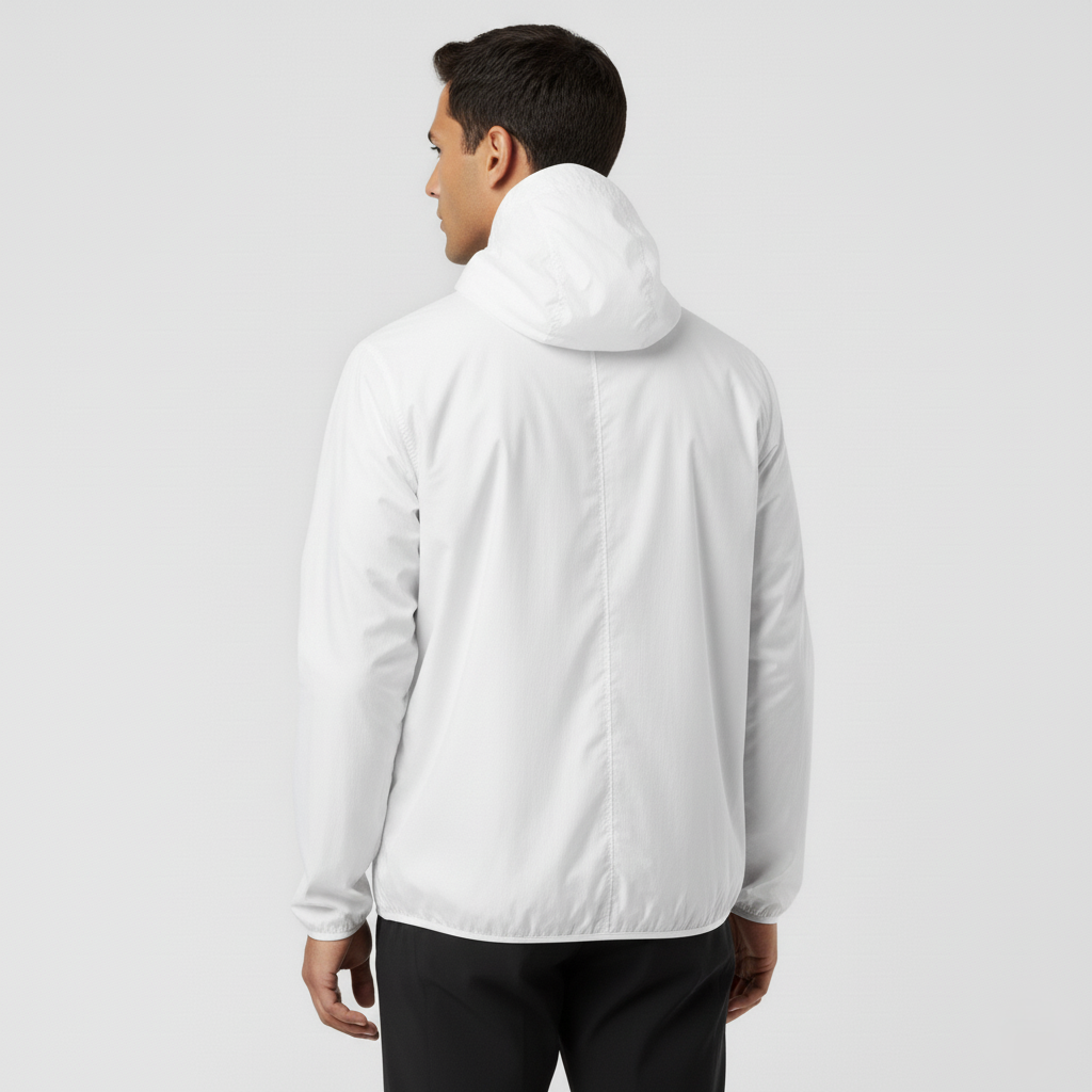 Men’s Lightweight Packable Windbreaker Jacket – Water-Resistant Polyester