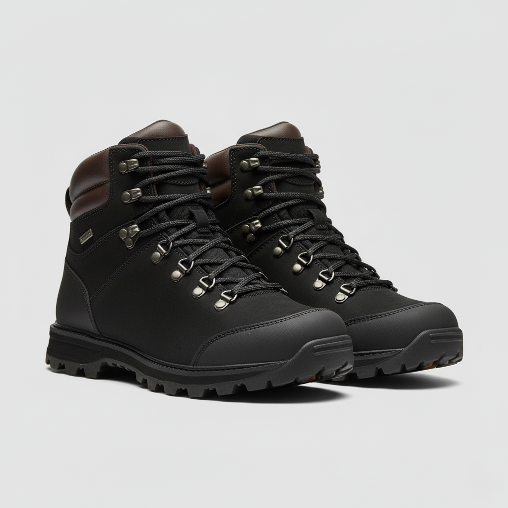 Men’s Mid-Height Hiking Boots with Water-Resistant Suede and Lace-Up Fastening
