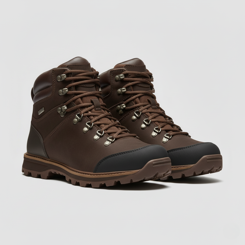Men’s Mid-Height Hiking Boots with Water-Resistant Suede and Lace-Up Fastening