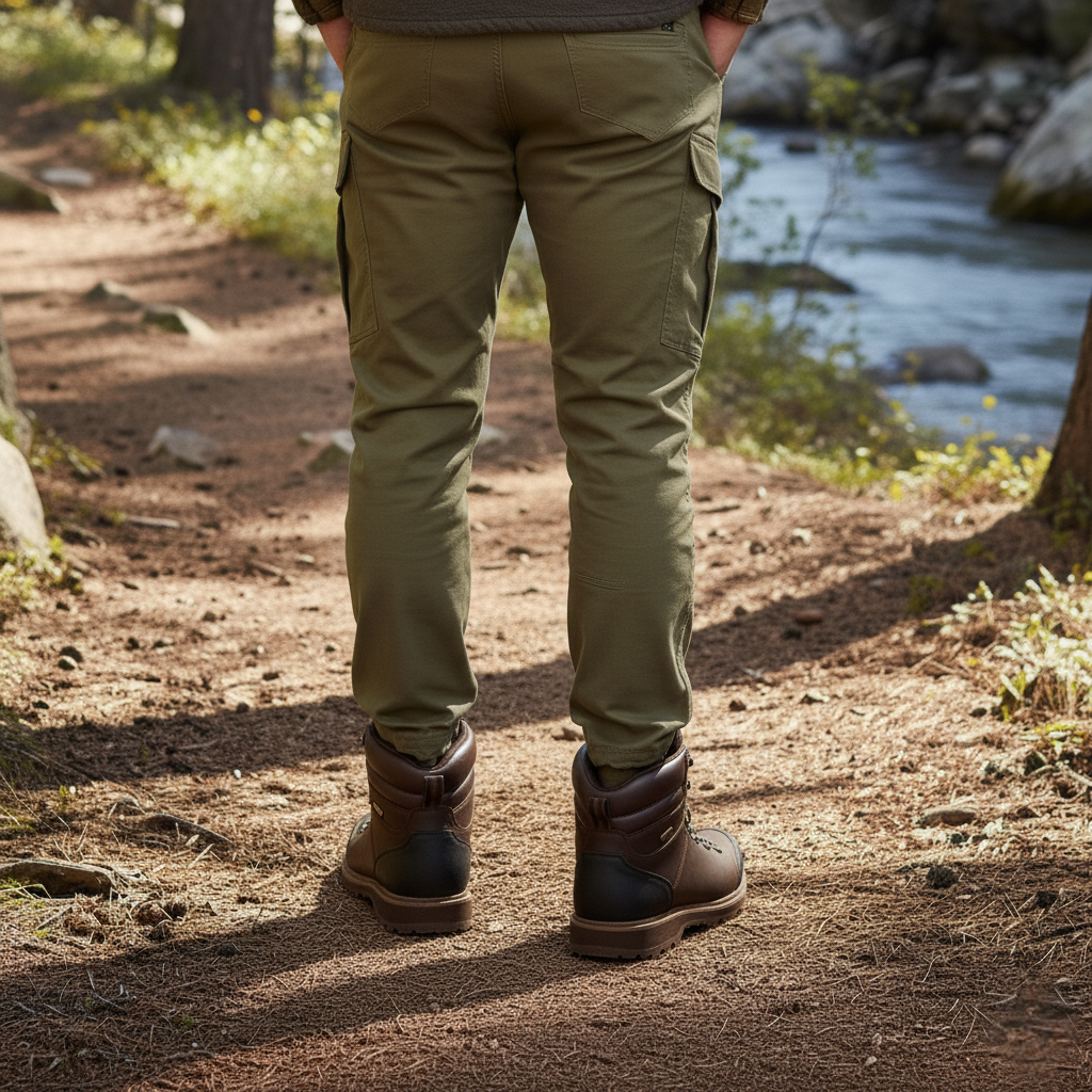 Men’s Mid-Height Hiking Boots with Water-Resistant Suede and Lace-Up Fastening