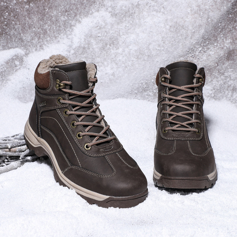 Men’s Outdoor Hiking Boots with Water-Resistant Suede and Lace-Up Fastening