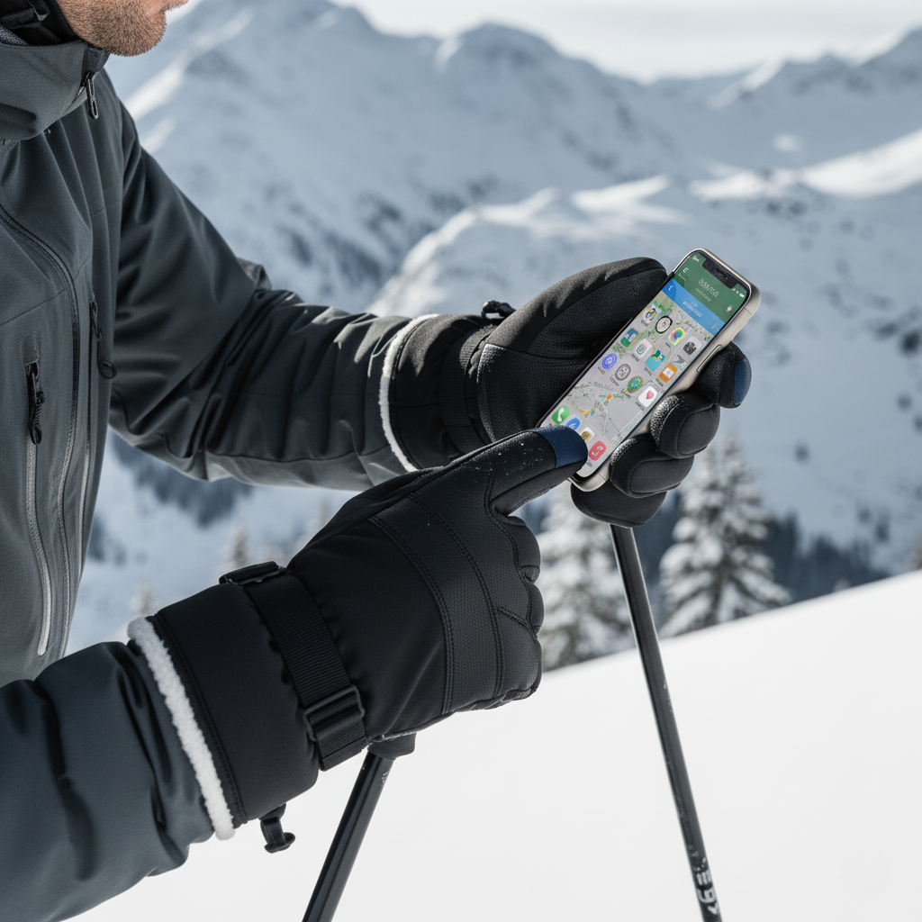 Men’s Ski and Snow Gloves with Touchscreen Fingertip – Polyester Thermal Lining