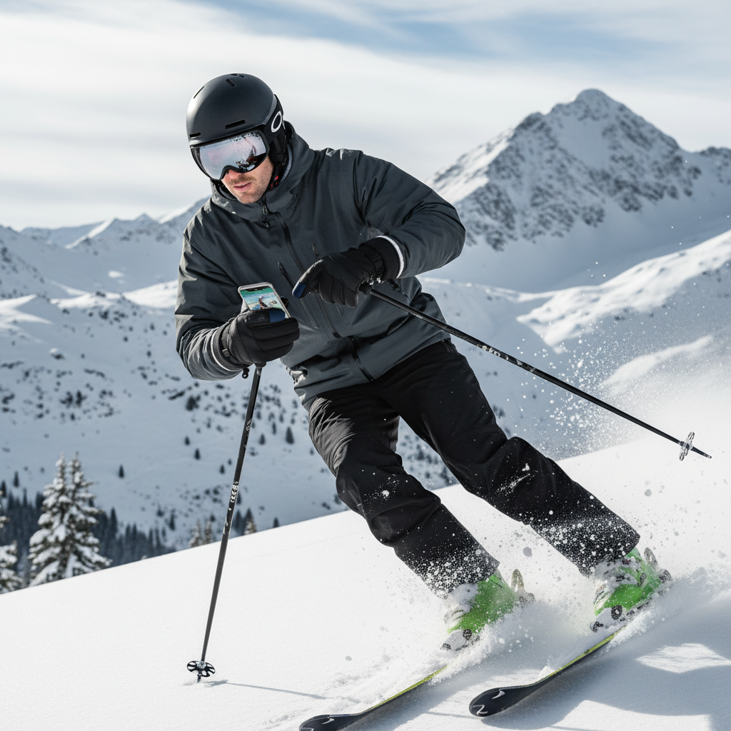 Men’s Ski and Snow Gloves with Touchscreen Fingertip – Polyester Thermal Lining