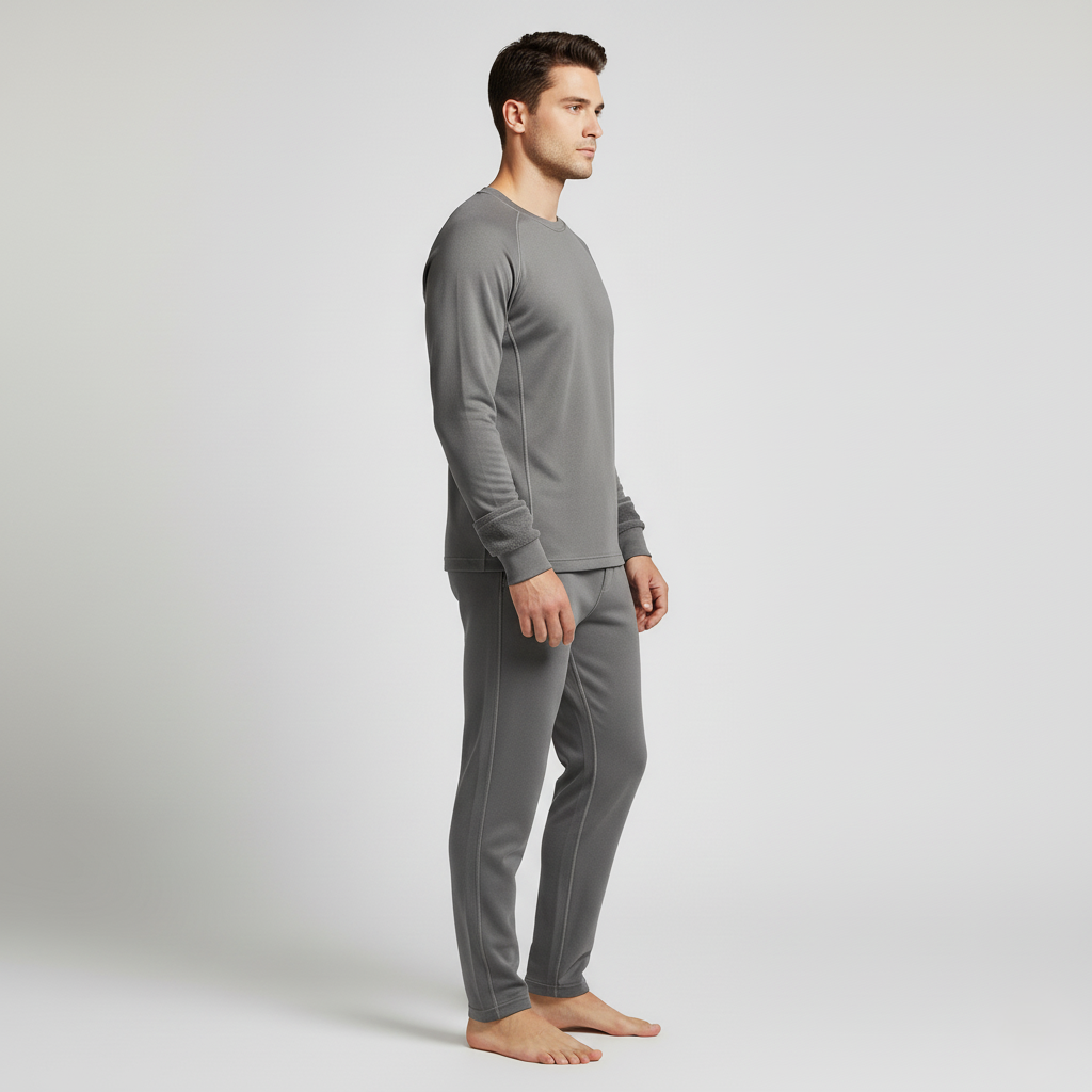 Men’s Thermal Base Layer Set with Long-Sleeve Top and Trousers