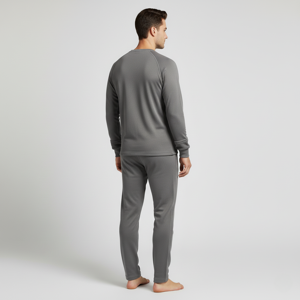 Men’s Thermal Base Layer Set with Long-Sleeve Top and Trousers