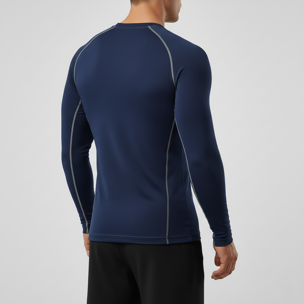 Men’s Thermal Long-Sleeve Base Layer Top – Polyester and Elastane