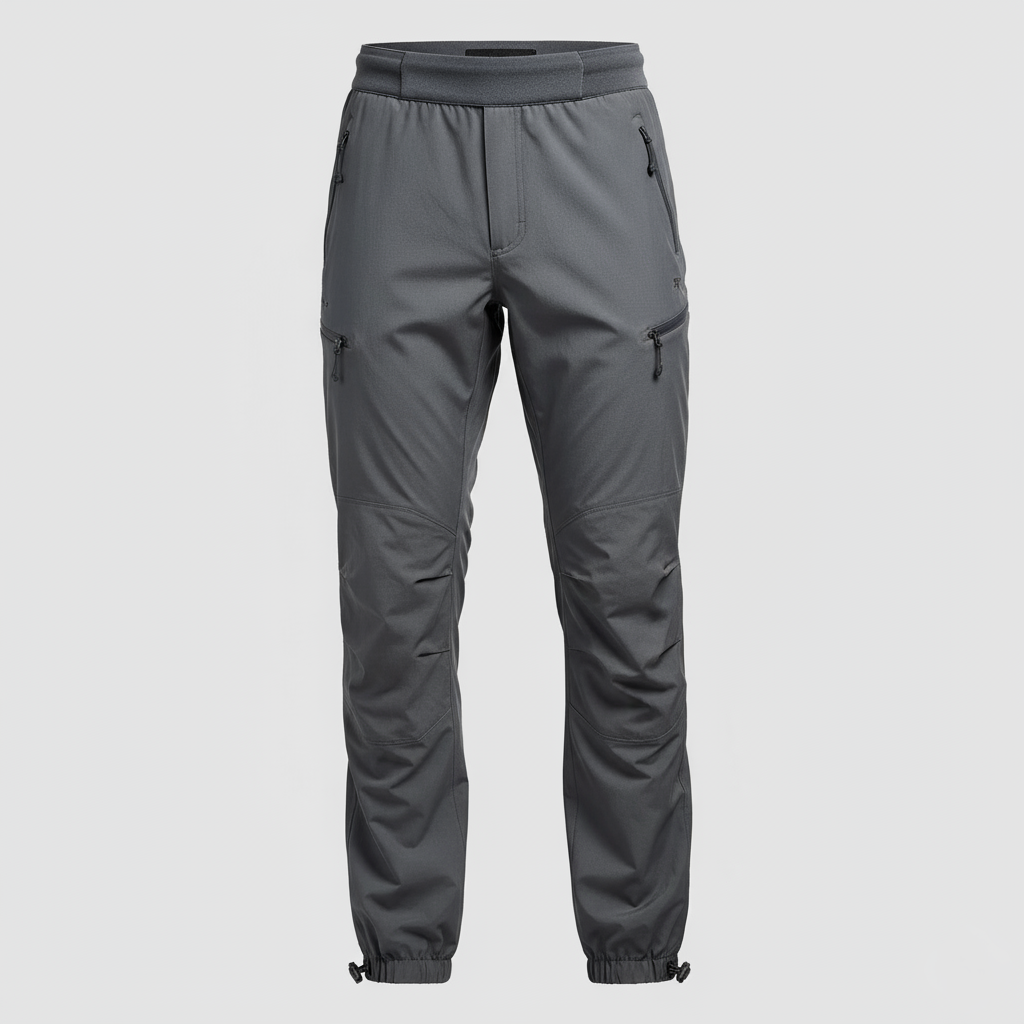 Men’s Waterproof Outdoor Trousers with Elastic Waist and Three Pockets