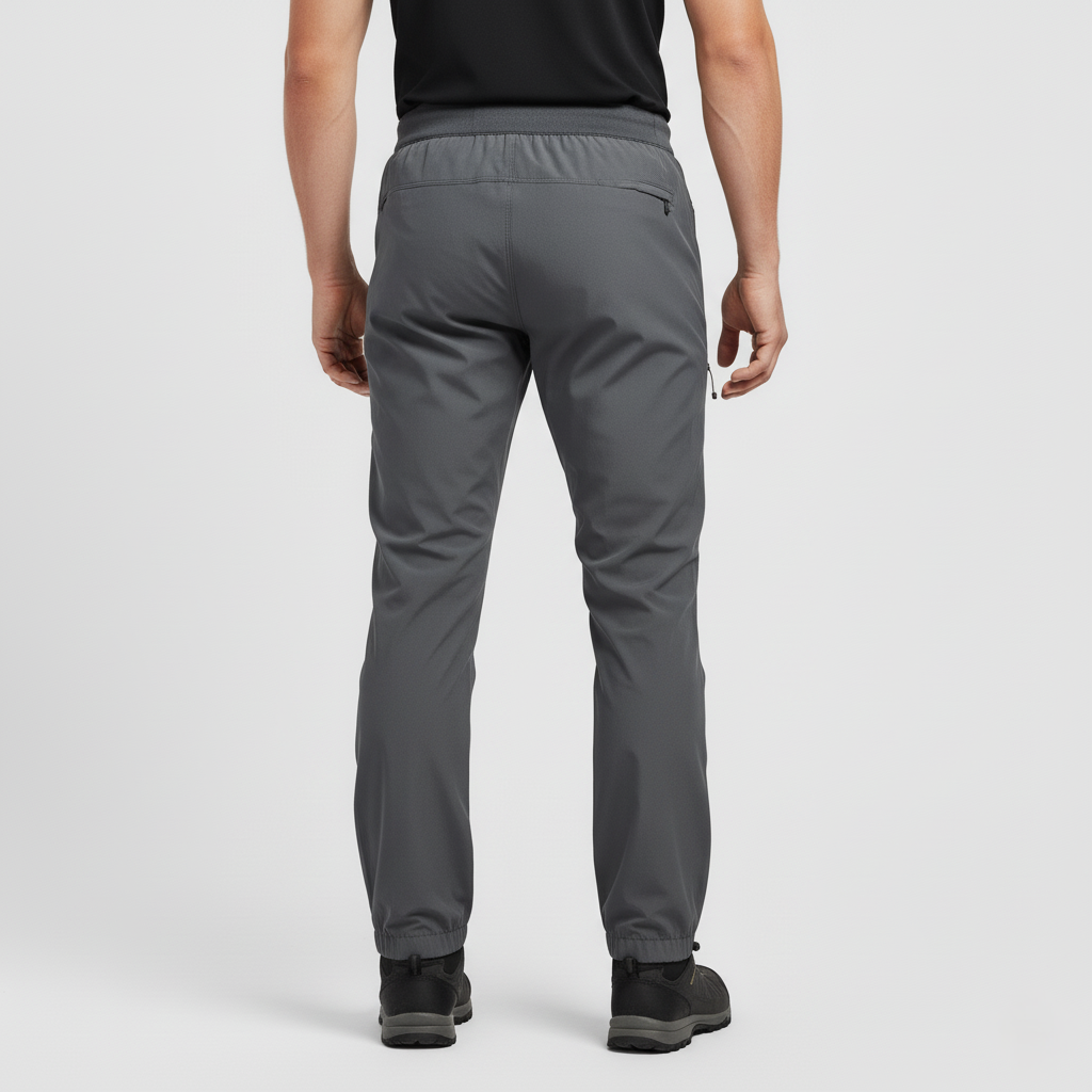 Men’s Waterproof Outdoor Trousers with Elastic Waist and Three Pockets