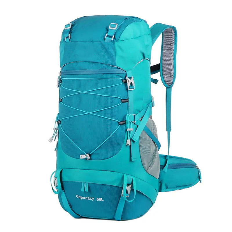 Nouvuna Monte 50L Camping Backpack – Nylon 400D with Rain Cover for Multi-Day Treks