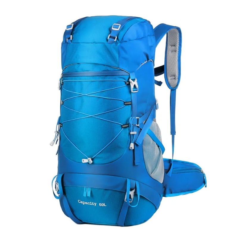 Nouvuna Monte 50L Camping Backpack – Nylon 400D with Rain Cover for Multi-Day Treks