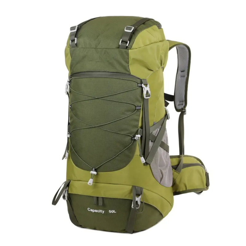 Nouvuna Monte 50L Camping Backpack – Nylon 400D with Rain Cover for Multi-Day Treks