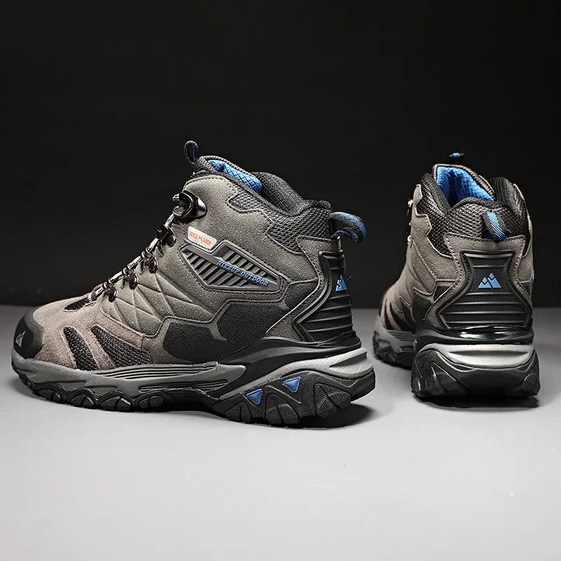 Nouvuna Waterproof Men’s Trekking Boots – Leather & Polyester High-Cut Design for Wet Conditions
