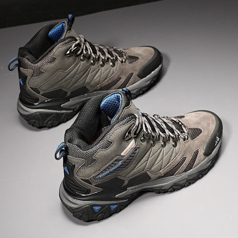Nouvuna Waterproof Men’s Trekking Boots – Leather & Polyester High-Cut Design for Wet Conditions