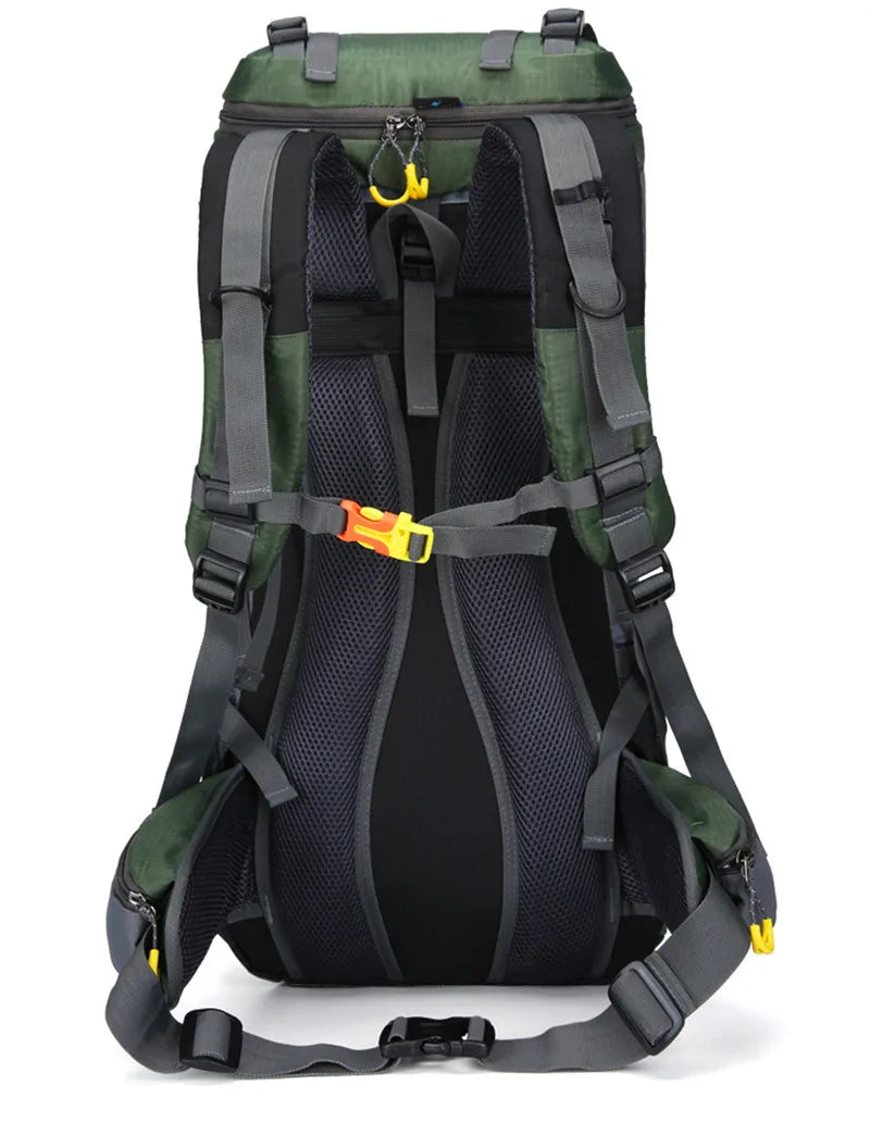 Nouvuna Reflective 60L Camping Backpack – Large-Capacity Nylon Design with Safety Strip