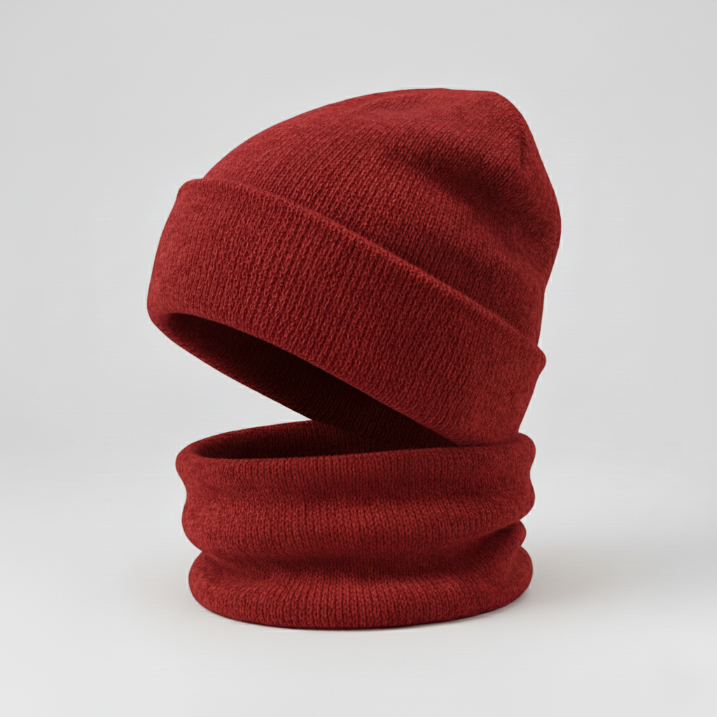 Adult Beanie and Neck Warmer Set – Polyester Fleece, One Size