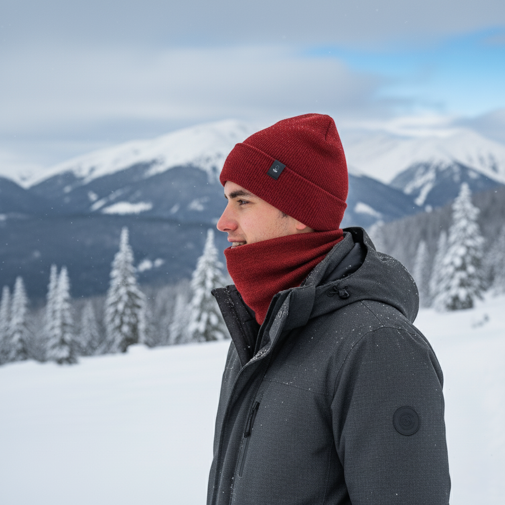 Adult Beanie and Neck Warmer Set – Polyester Fleece, One Size