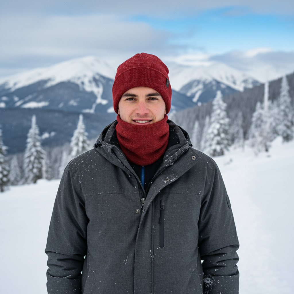 Adult Beanie and Neck Warmer Set – Polyester Fleece, One Size
