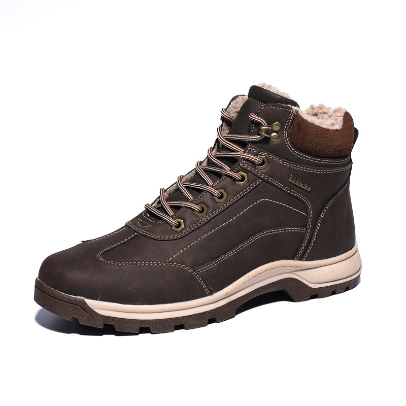 Men’s Outdoor Hiking Boots with Water-Resistant Suede and Lace-Up Fastening