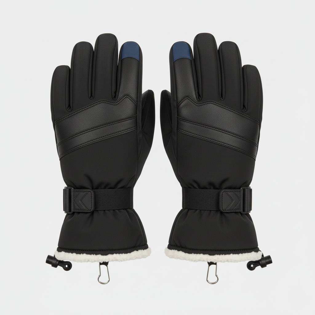Men’s Ski and Snow Gloves with Touchscreen Fingertip – Polyester Thermal Lining