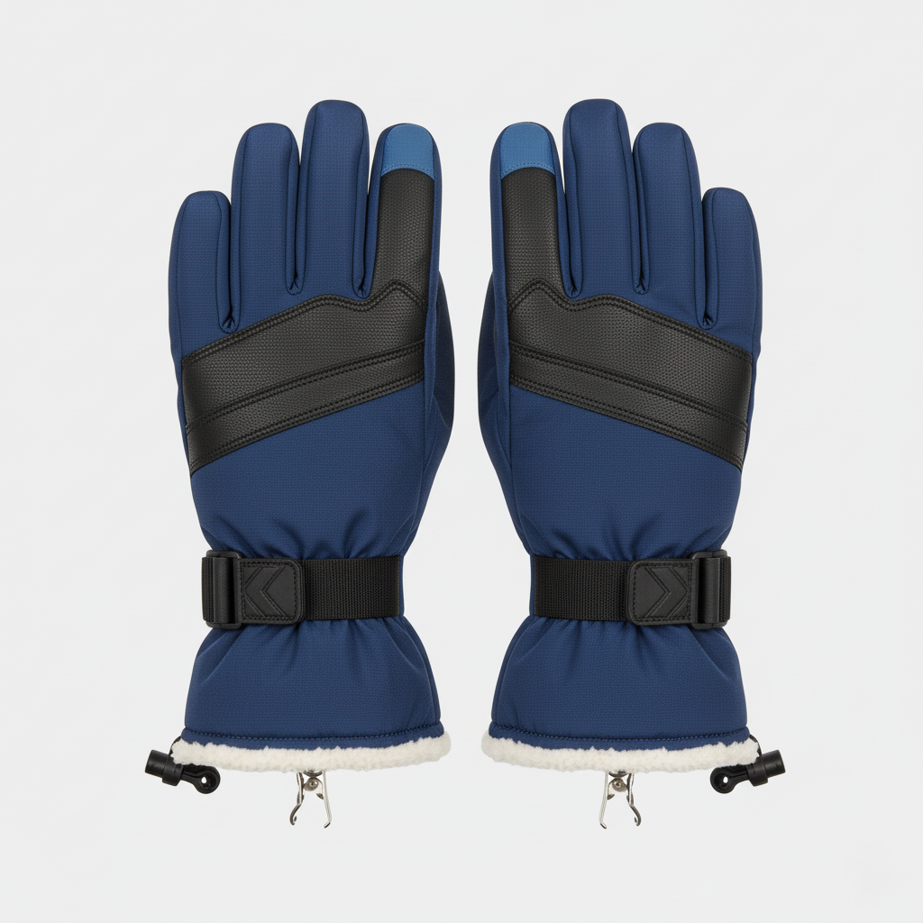 Men’s Ski and Snow Gloves with Touchscreen Fingertip – Polyester Thermal Lining