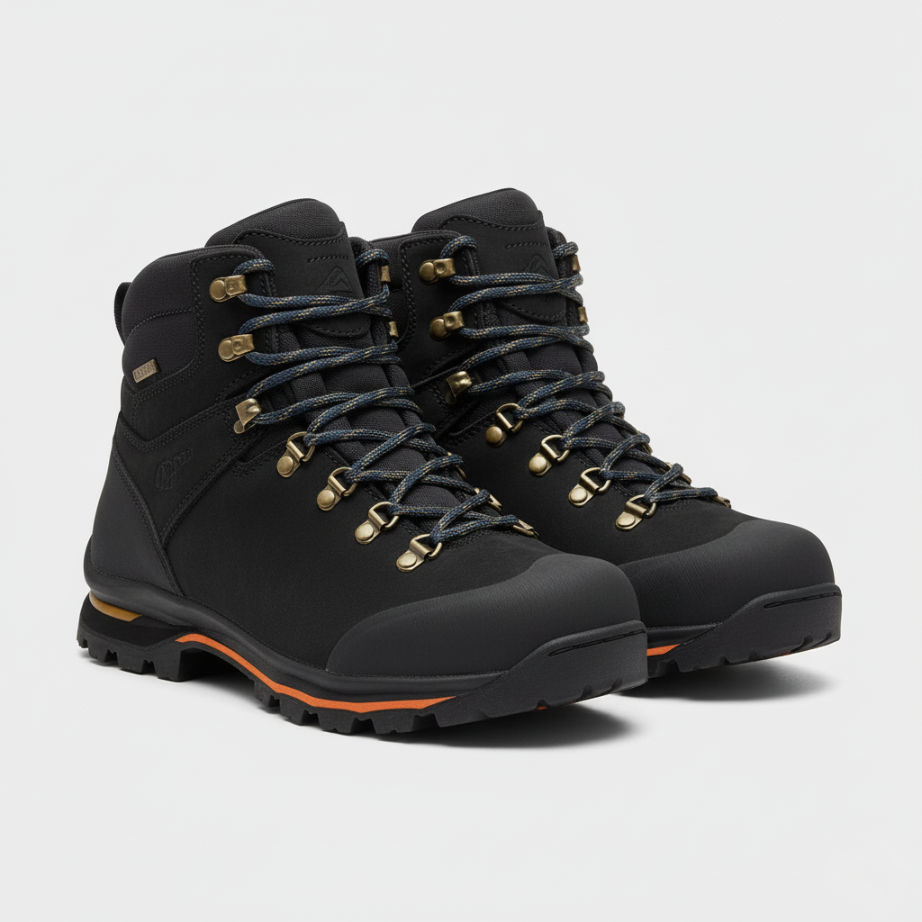 Men’s Suede Hiking Boots with Lace-Up Closure and Rubber Outsole