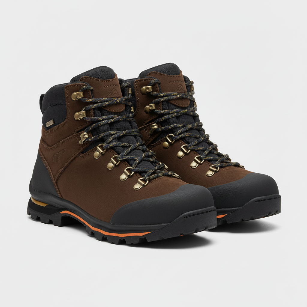 Men’s Suede Hiking Boots with Lace-Up Closure and Rubber Outsole