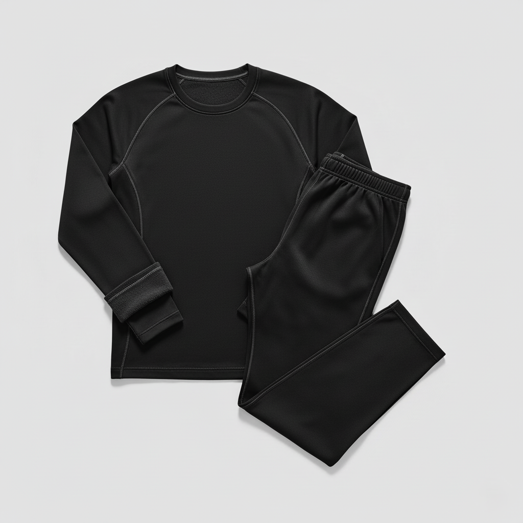 Men’s Thermal Base Layer Set with Long-Sleeve Top and Trousers