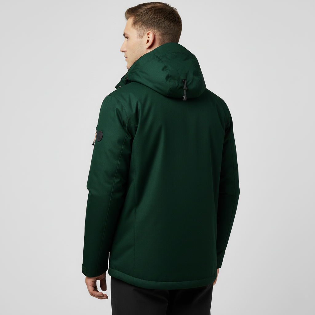 Men’s Thermal Windproof Waterproof Jacket with Removable Hood