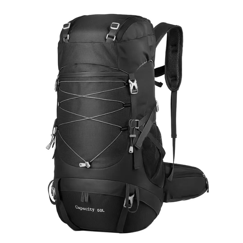 Nouvuna Monte 50L Camping Backpack – Nylon 400D with Rain Cover for Multi-Day Treks